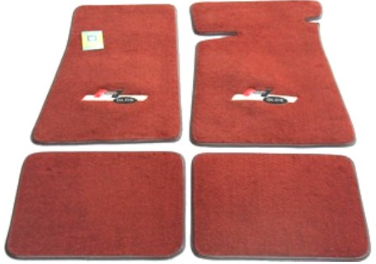 83-84 Hurst Olds Logo 316 Floor Mats Maple Red